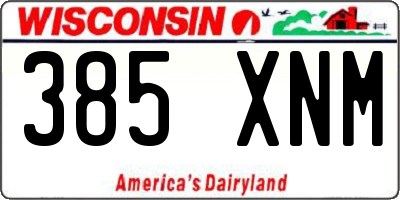 WI license plate 385XNM