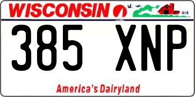 WI license plate 385XNP