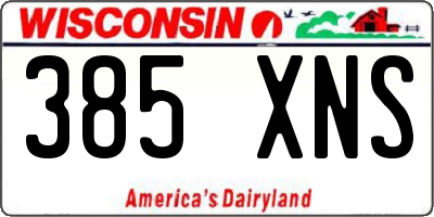 WI license plate 385XNS