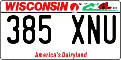 WI license plate 385XNU