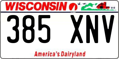 WI license plate 385XNV