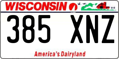 WI license plate 385XNZ