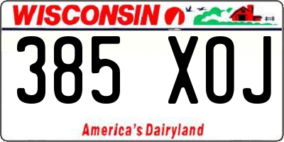 WI license plate 385XOJ