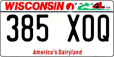 WI license plate 385XOQ