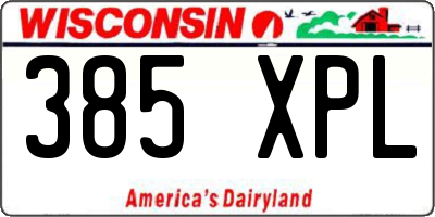 WI license plate 385XPL