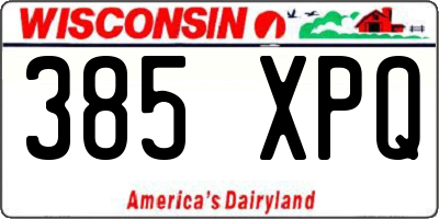 WI license plate 385XPQ