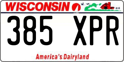 WI license plate 385XPR