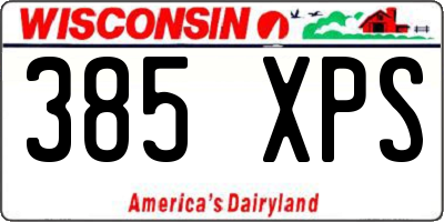 WI license plate 385XPS