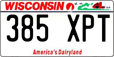 WI license plate 385XPT