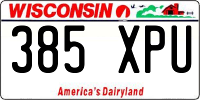 WI license plate 385XPU