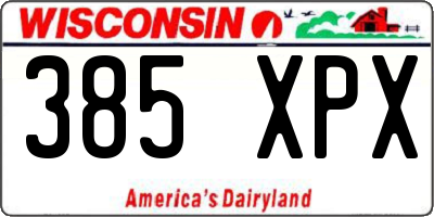 WI license plate 385XPX