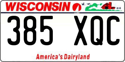 WI license plate 385XQC