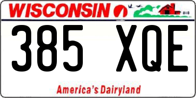 WI license plate 385XQE