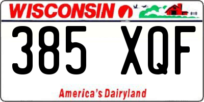 WI license plate 385XQF