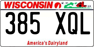WI license plate 385XQL