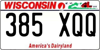 WI license plate 385XQQ