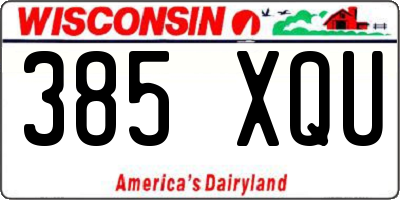 WI license plate 385XQU