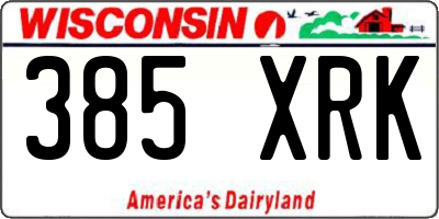 WI license plate 385XRK