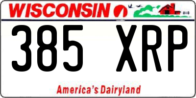 WI license plate 385XRP