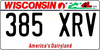 WI license plate 385XRV