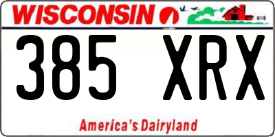 WI license plate 385XRX