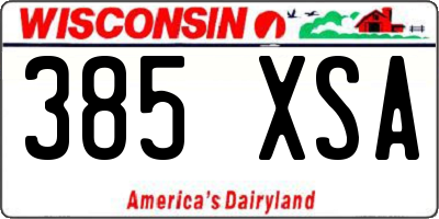 WI license plate 385XSA