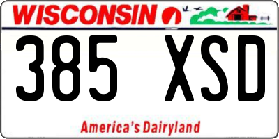 WI license plate 385XSD