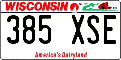 WI license plate 385XSE