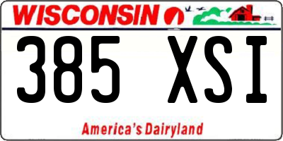 WI license plate 385XSI