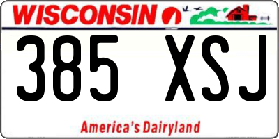 WI license plate 385XSJ