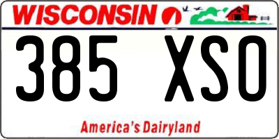 WI license plate 385XSO