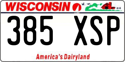 WI license plate 385XSP