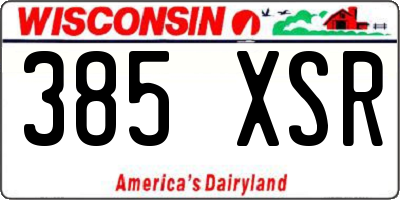 WI license plate 385XSR