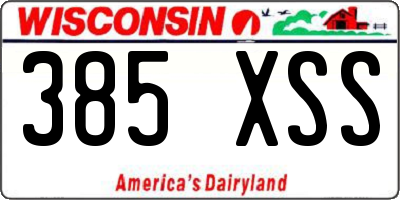 WI license plate 385XSS