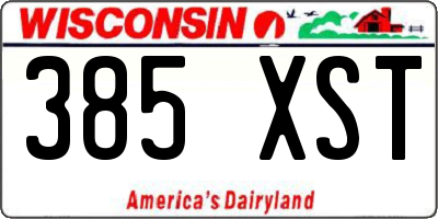 WI license plate 385XST