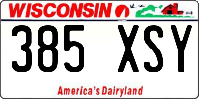 WI license plate 385XSY