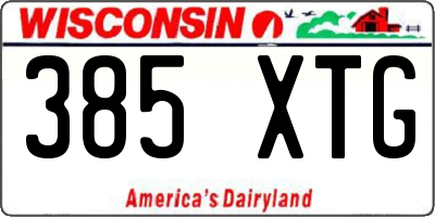 WI license plate 385XTG
