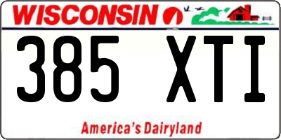 WI license plate 385XTI
