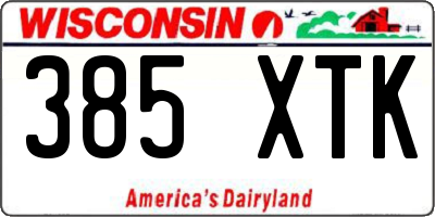 WI license plate 385XTK