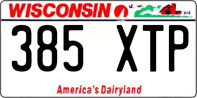 WI license plate 385XTP