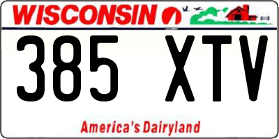 WI license plate 385XTV
