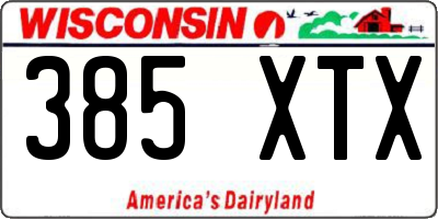WI license plate 385XTX