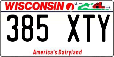 WI license plate 385XTY