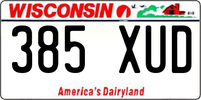 WI license plate 385XUD