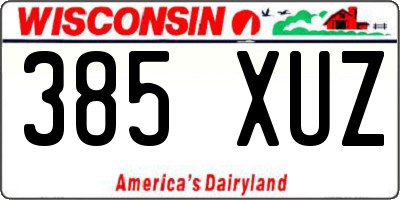 WI license plate 385XUZ