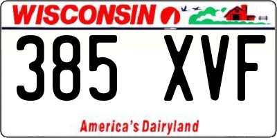 WI license plate 385XVF