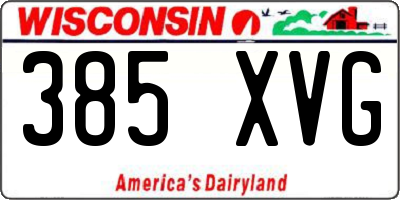 WI license plate 385XVG