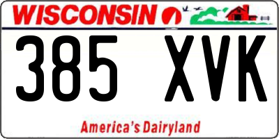 WI license plate 385XVK