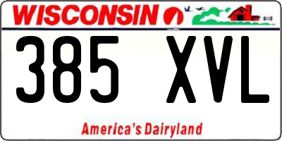 WI license plate 385XVL