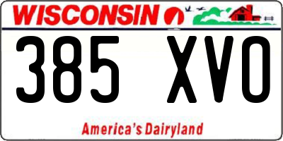 WI license plate 385XVO